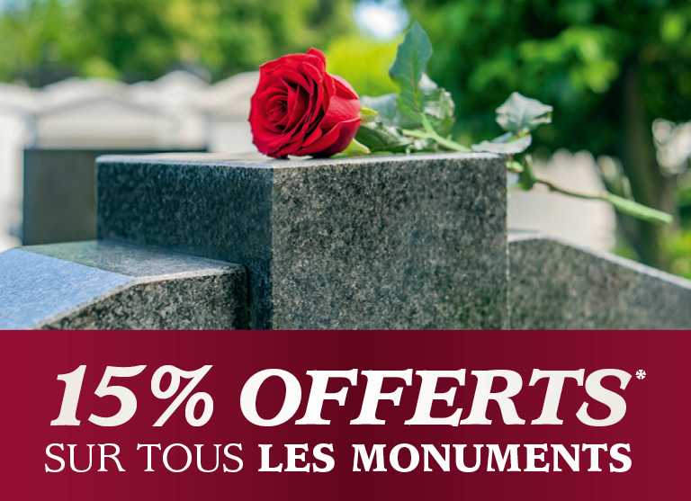 15% remise monuments